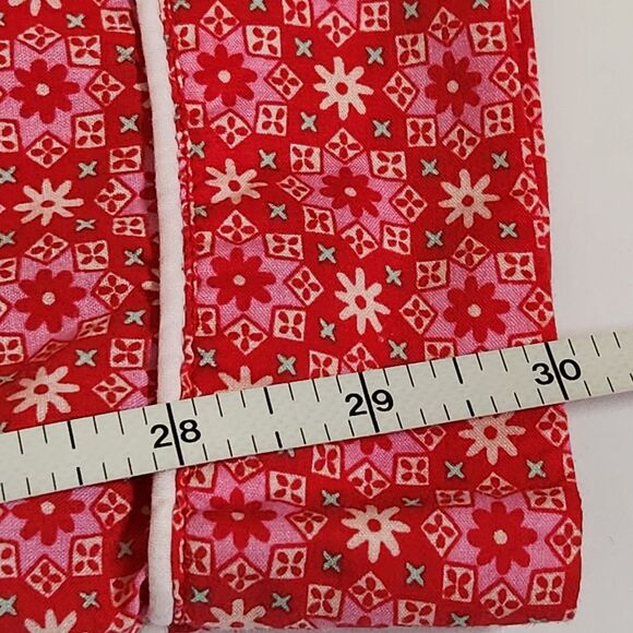 Victoria's Secret 2 Piece Pajama Set Women's Large Red Pink White Floral Cotton - Picture 13 of 13